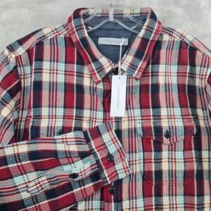 NWT Outerknown Size XL Blanket Shirt Red Plaid Cotton Heavyweight Button Up